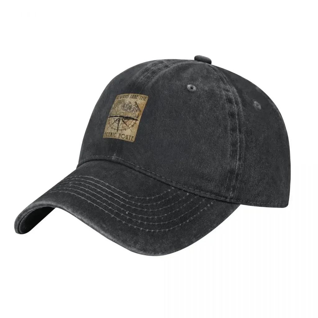 Hiking - Always Take The Scenic Route Baseball Cap New Hat birthday Caps For Women Unisex's