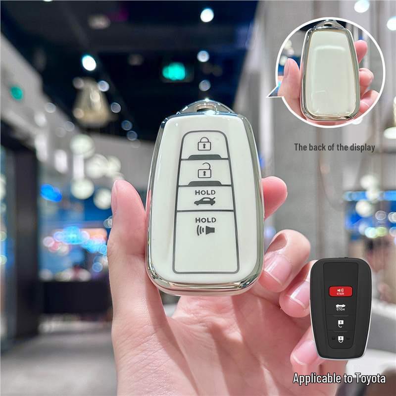 Silver Edge Key Case for Toyota Models: Corolla, RAV4, Camry, Vios, Highlander