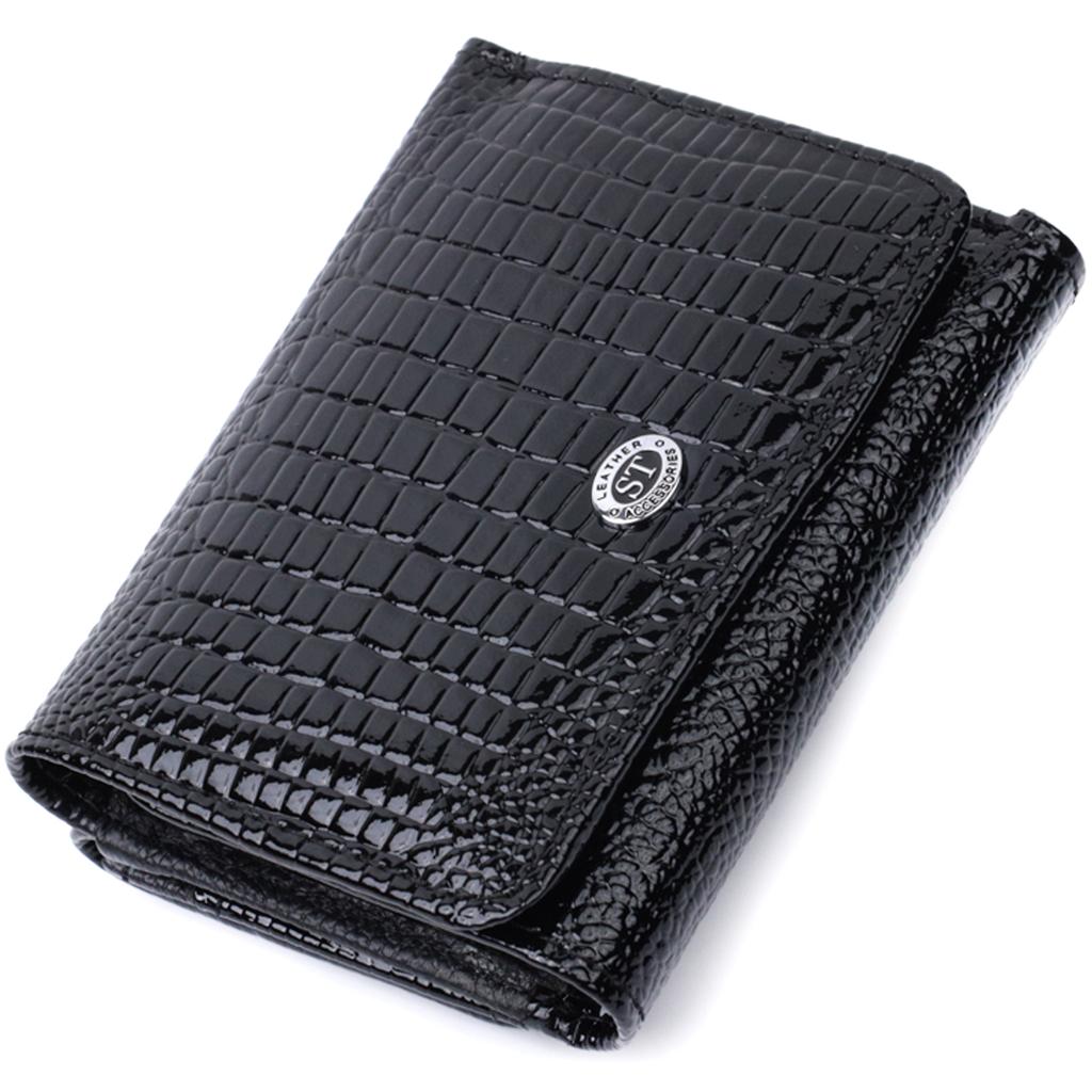 Women's Stylish Wallet Made of Textured Genuine Leather ST Leather 22732 Black