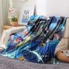 Lucario 4  Print Flannel Blanket, High quality Comfortable for All Seasons, Home Decor, Warmth and Comfort