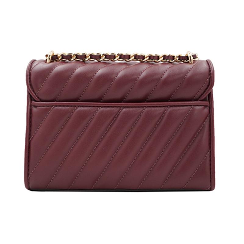 MICHAEL KORS Rose Chain Quilted Flap Closure Faux Leather Underarm Bag Shoulder Bag Small Women's Burgundy