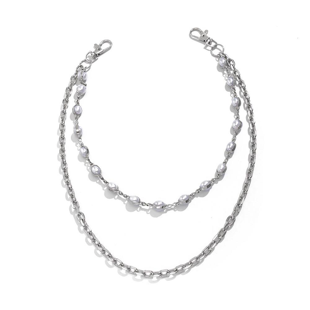 Zinc Zinc Zinc Alloy Pearl Waist Chain Tassel Pants Chain Goth Tassel Jeans Chain Female