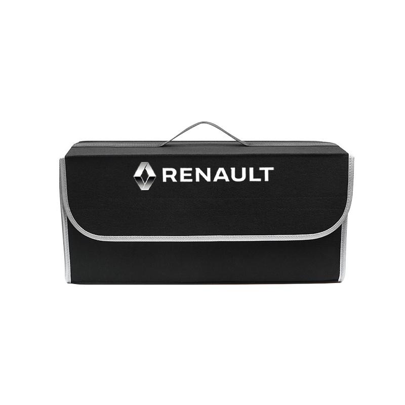 Interior Stickers Car Trunk Organizer Storage Bag Soft Felt Foldable Tidying Case For Renault QM6 Clio Koleos Megane Espace Kadj