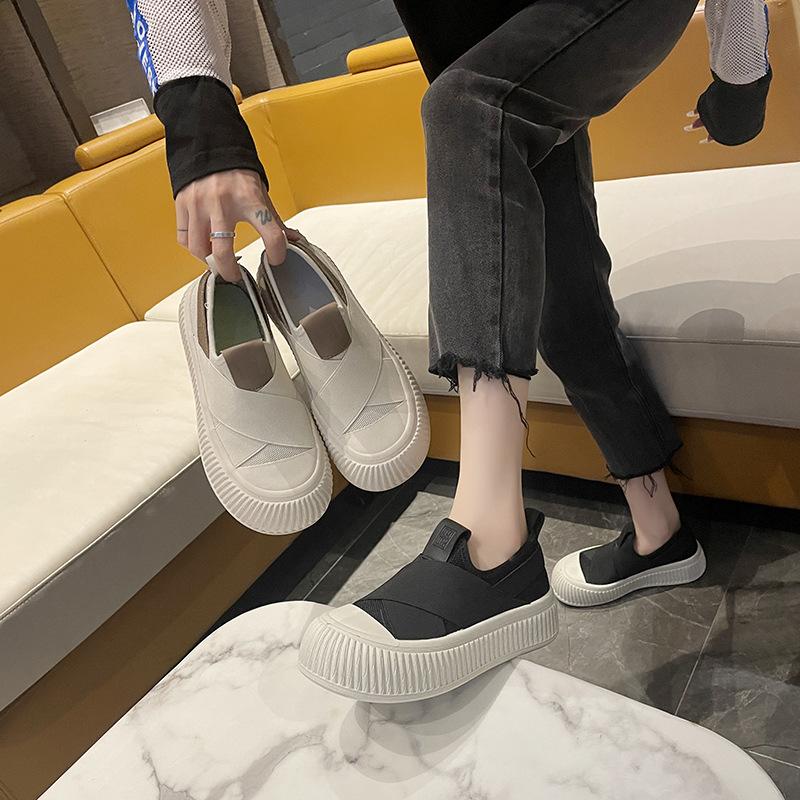 Летающие тканые дышащие кукольные туфли женские новые на платформе, сетчатые дышащие повседневные туфли, туфли-хлебушки