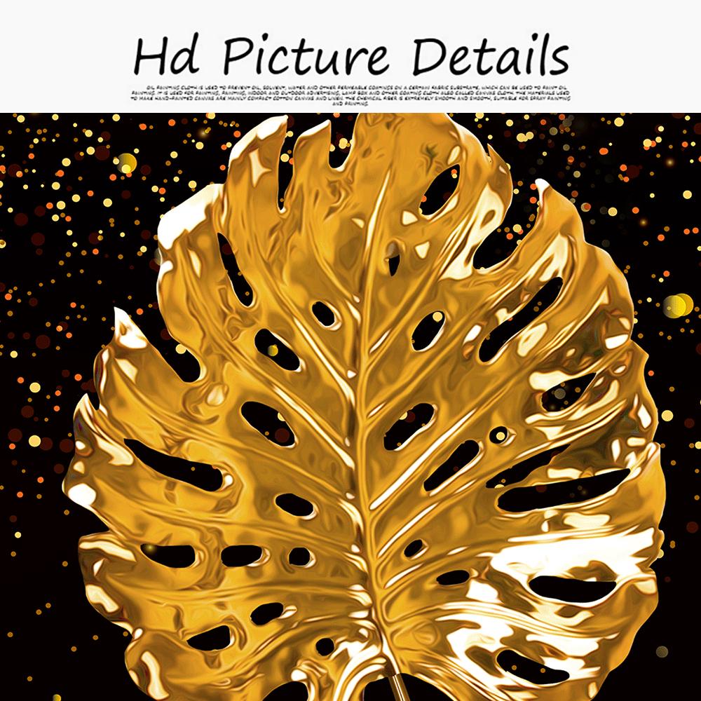 Абстрактные золотые листья, холст, живопись, современные постеры на скандинавскую тему и принты, настенная художественная картина для гостиной, домашний декор