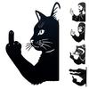 Peeking Animal Metal Sign Flipping Off Cat Crocodile Silhouette Decoration