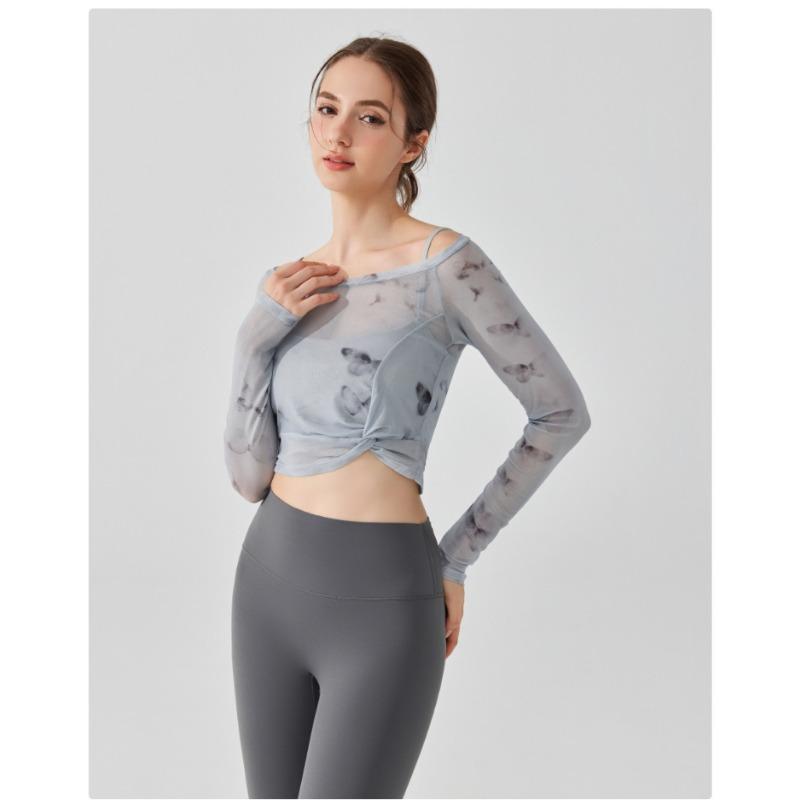 Женский спортивный топ с длинными рукавами Butterfly Mesh