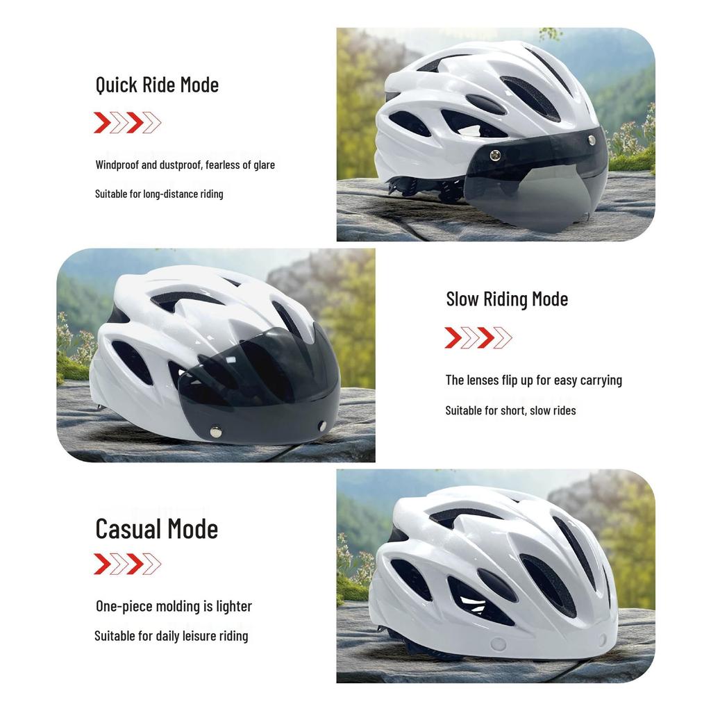 Unisex Mountain Bike Helmet with Goggles