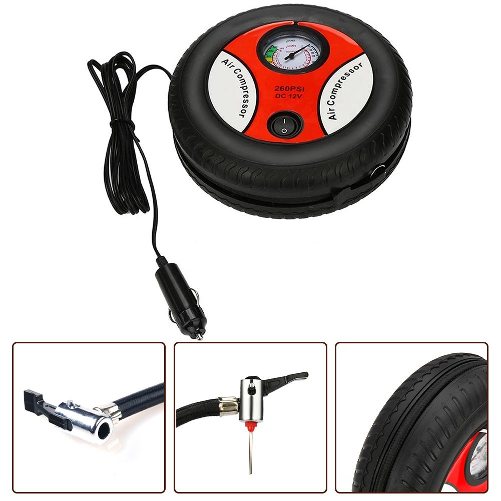 Автомобильный воздушный компрессор 12 В Портативный Колесо 260 фунтов на кв. дюйм Насос для накачивания шин Автомобильные насосы для накачивания шин Для шин Мяч Резиновый поплавок Судно на воздушной подушке