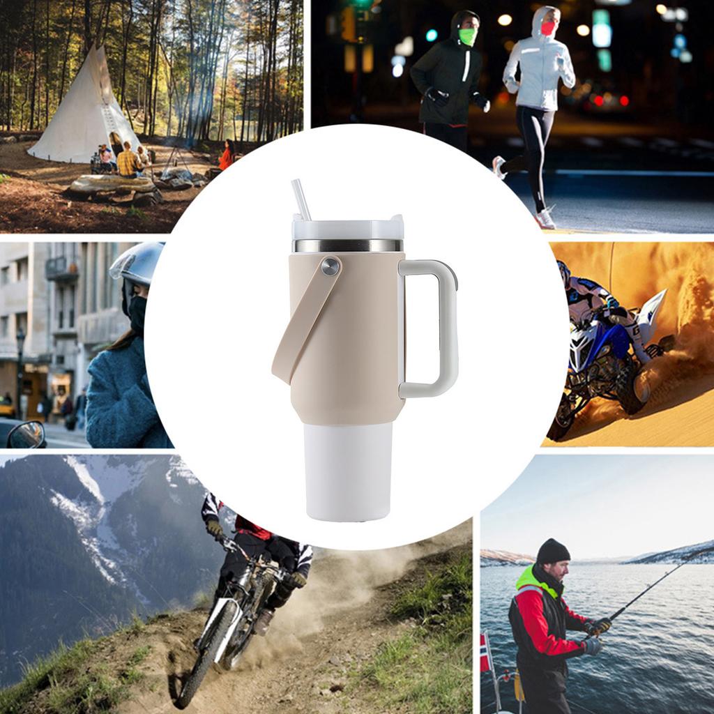 Силиконовый чехол для бутылки с водой с ручкой, сумка-переноска, аксессуар, силиконовый чехол, защитный чехол для чашки, защитный чехол