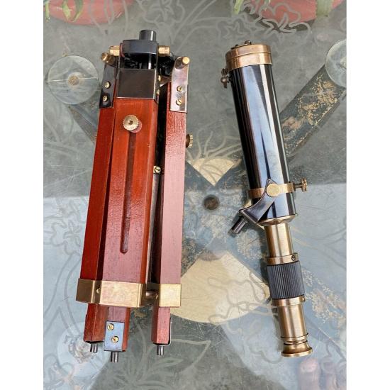 Старинный штативный латунный телескоп с регулируемой подставкой для штатива - настольный латунный телескоп с антикварной отделкой, подарок для папы, подарок на День святого Валентина