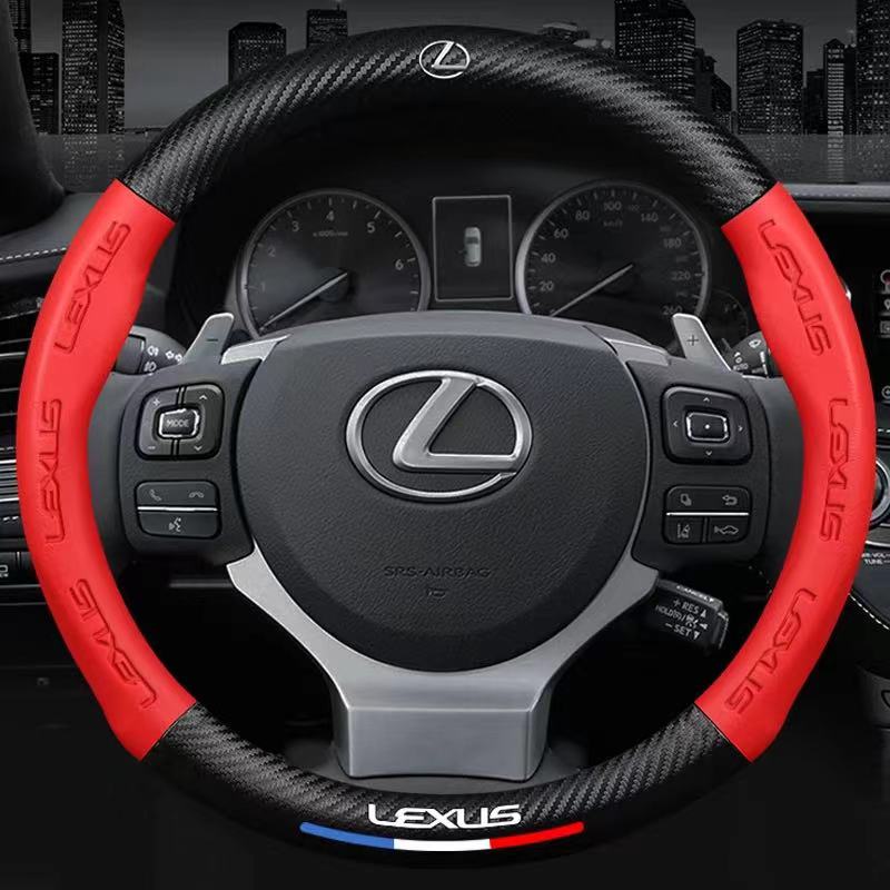 Car Carbon Fiber Steering Wheel Cover For Lexus F Sport ES200 ES260 ES300 RX300 LS500h GS300 IS300 CT200h NX300 LX570 GX460 HS