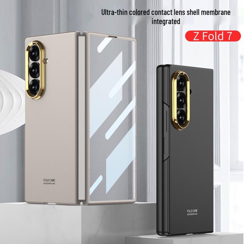 Женский матовый чехол-накладка с ощущением кожи для Samsung Z Fold7, трансграничный