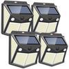 [Upgraded Edition with Two High-Sensitivity Sensors] Solar Lights for Outdoor Use, 200 LEDs, Wide Detection Distance and Angle, 4-Sided Lighting,
