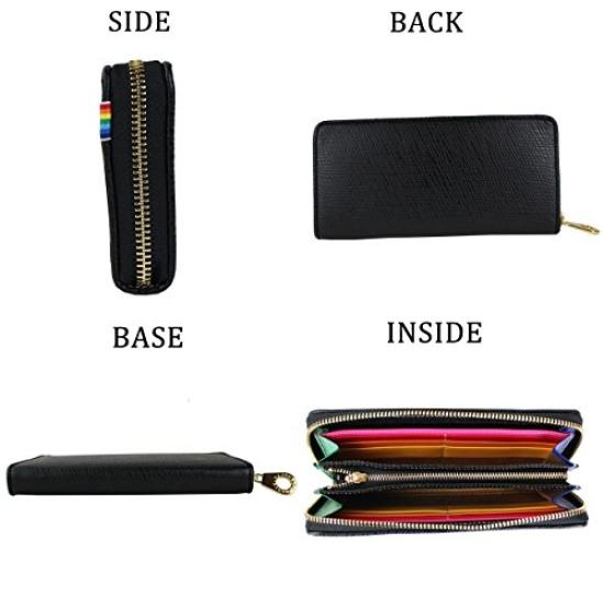 Длинный кошелек с круглой молнией Rainbow Black [Castelbajac] [01]