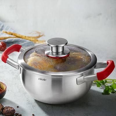 Кастрюля из нержавеющей стали 304, бытовая, высокотемпературная, угольная, газовая, с антипригарным покрытием и ненагревающейся ручкой