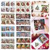 6Pcs Diamond Painting Greeting Cards Christmas Cards 5D Diamond Embroidery Diamond Mosaic Set DIY Holiday Christmas Gifts