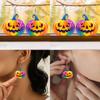 Halloween Creative Themed Colorful Pumpkin Pattern Women Acrylic Earrings