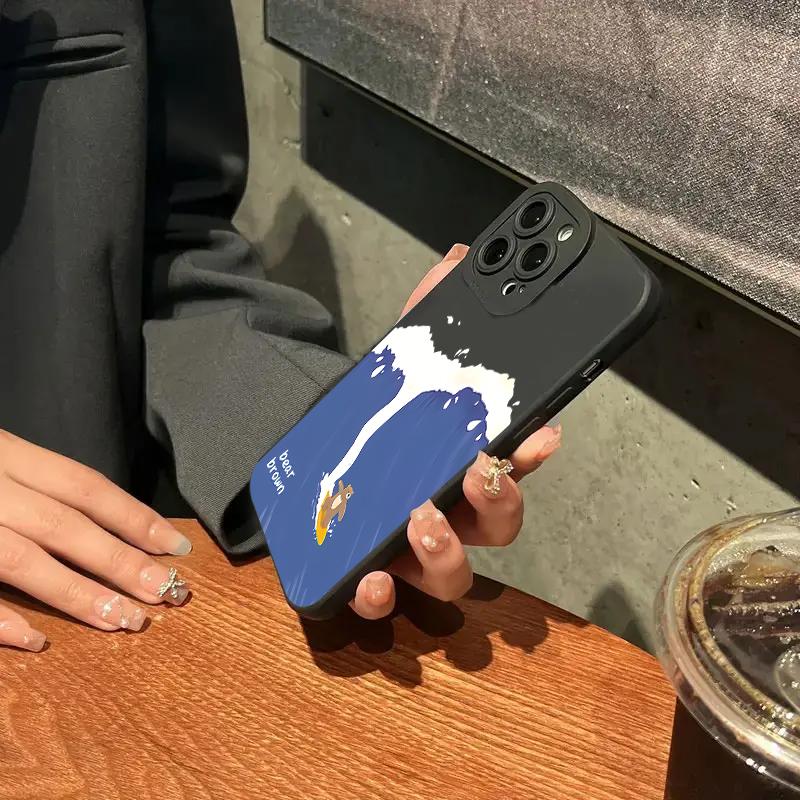 Ins Cartoon Cute Surfing Bear Phone Case For Xiaomi Redmi Note 13 12 11 Pro Plus 12S 11S 10S Redmi 12 13C 13 4G Silicone Cover