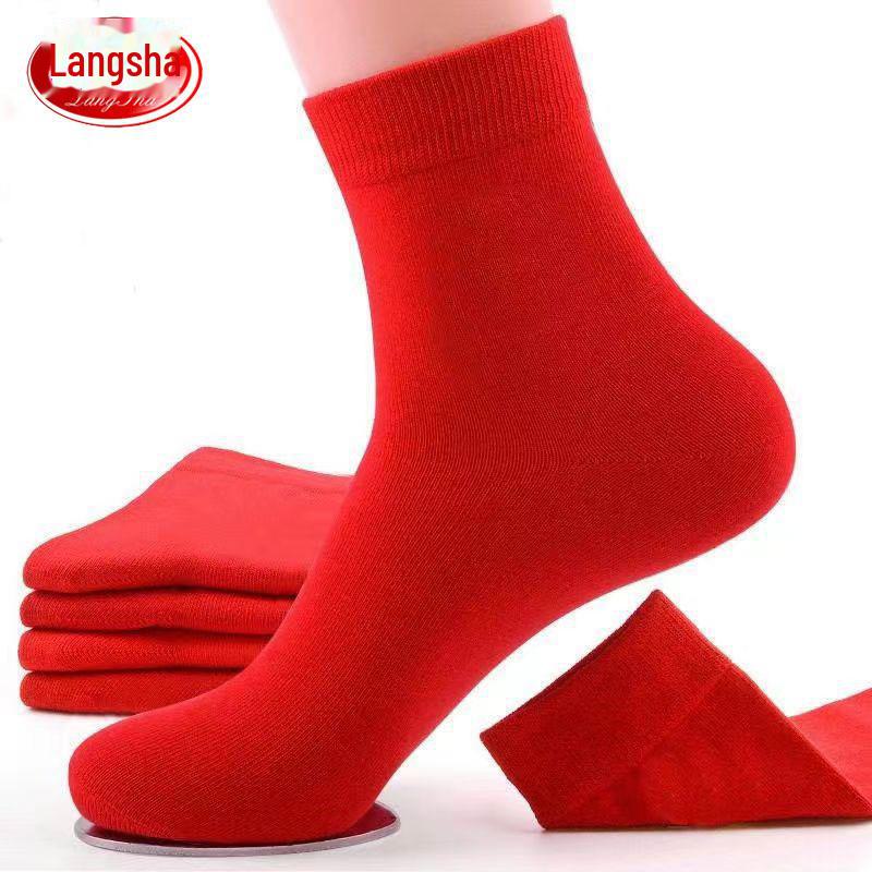 Женские хлопковые носки Langsha Red Dragon Year - средней длины для свадеб и осени/зимы