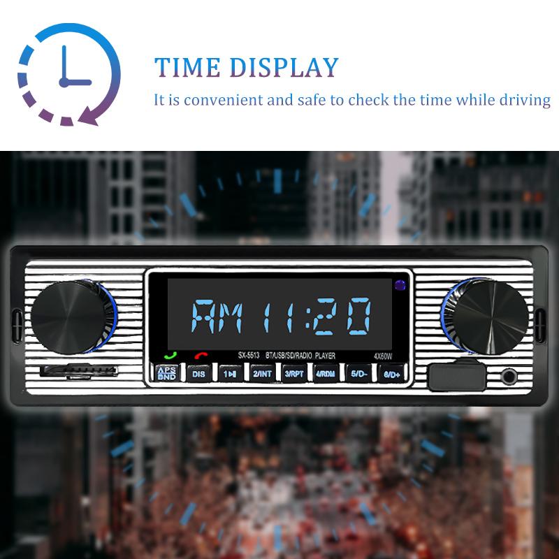 Автомобильная 1 DIN Радиостанция 1 DIN Стерео Цифровой Автомобильный Bluetooth FM Аудио Музыка USB / SD с Встроенным AUX Входом 12В MP3 Мультимедийный Многофункциональный Автомобильный Музыкальный Плеер