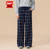 IEF Fashion Winter Plaid Lined Wide-Leg Pants
