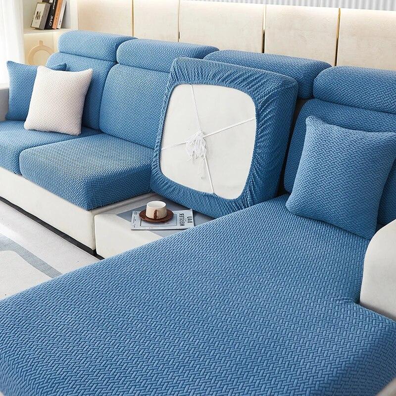 Плотная жаккардовая плюшевая наволочка для диванной подушки Чехол на длинную подушку спинки Растягивающийся чехол-защита для дивана на 1/2/3/4 места