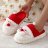 Модные мультяшные милые плюшевые тапочки в виде Санта-Клауса для женщин 2025 Зима Мягкие тапочки на платформе с пушистым мехом для дома Рождественские шлепанцы для пары