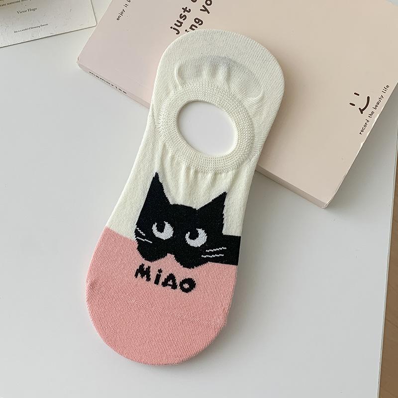 Женские летние тонкие силиконовые носки-невидимки с не скользящей пяткой и мелким вырезом