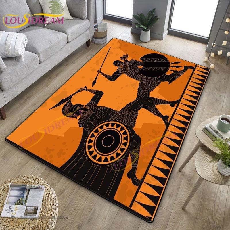 3D Египетский ковер «Древний всадник», греческий ковер, ковер Древнего Египта для гостиной, спальни, кухни, греческий домашний декор, нескользящий напольный коврик