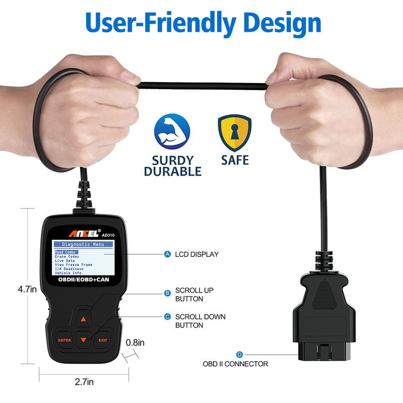 Ancel AD310 Автомобильный Полный OBD2 Диагностический Инструмент OBD 2 Автомобильный Профессиональный Сканер Кодов Проверки Двигателя Авто OBD ll Сканер