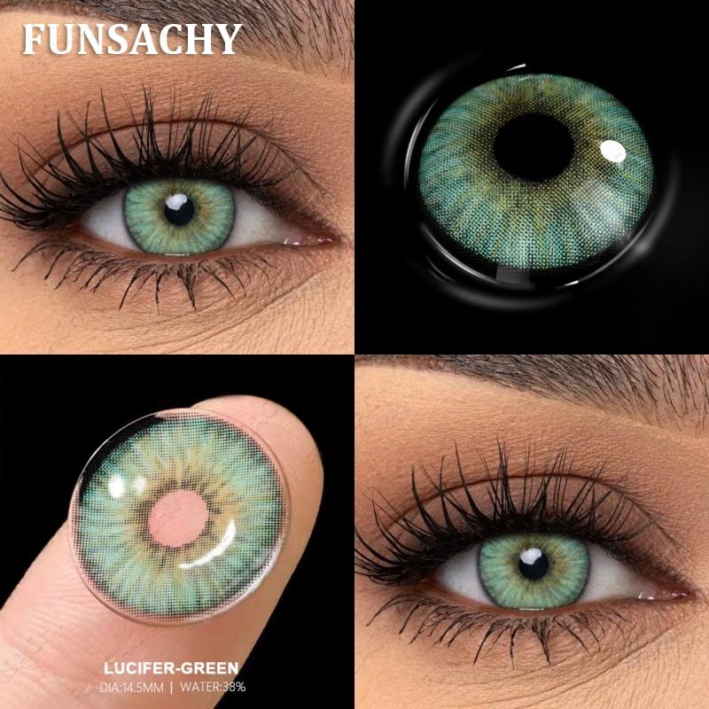 FUNSACHY 1 Pair New Color Contact Lenses for Eyes Beautiful Pupil Fashion Gray Brown Soft Lenses Yearly Cosmetics Korean Lens