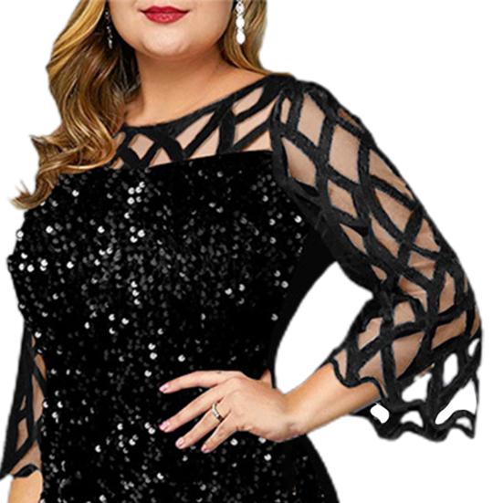 Леди Нижние юбки больших размеров блестящее вечернее платье в стиле пэчворк с блестками вечернее платье для банкета