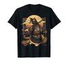 Japanese Art Cat Ninja Anime Style Samurai Cat Ukiyo-e T-Shirt