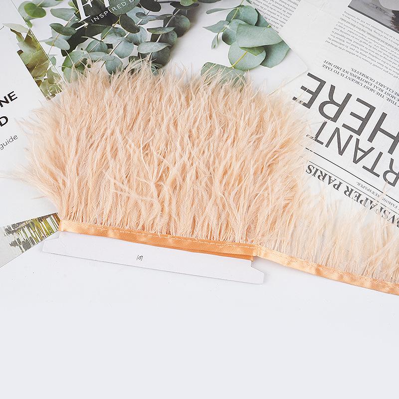 8-10Cm Ostrich Feather Wedding Dress Diy Performance Clothing Accessories Feather Tassel Including Webbing