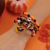3Pcs Halloween Beaded Bracelet Set for Women Vintage Gothic Spider Ghost Pumpkin Skeleton Pendant Bangle Jewelry Gift