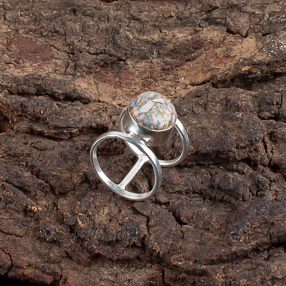 Ethiopian Copper Turquoise Gemstone 925 Sterling Silver Handmade Jewelry Ring RR-13-40