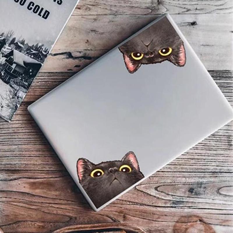 Одна пара/упаковка, симпатичная вытянутая голова кошки, выглядывающая из-под нее, креативная, забавная, водонепроницаемая, для чемодана, ноутбука, украшения