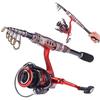 Sougayilang Fishing Rod and Reel Combo Carbon Telescopic Fishing Pole with Spinning Fishing Reel Kit