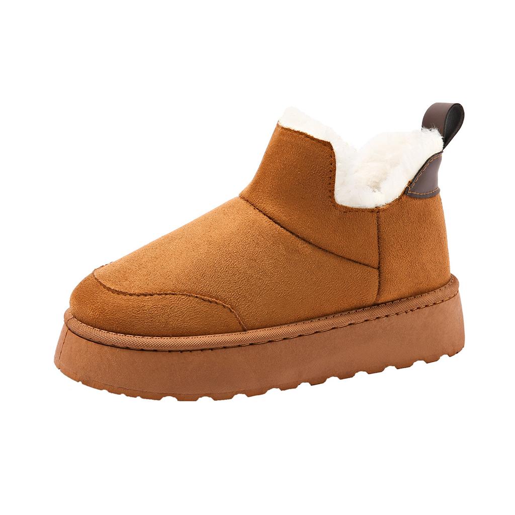 Зимние женские новые повседневные бархатные короткие ботинки, женские хлопковые ботинки, носить толстоподошвенные ботинки для снега