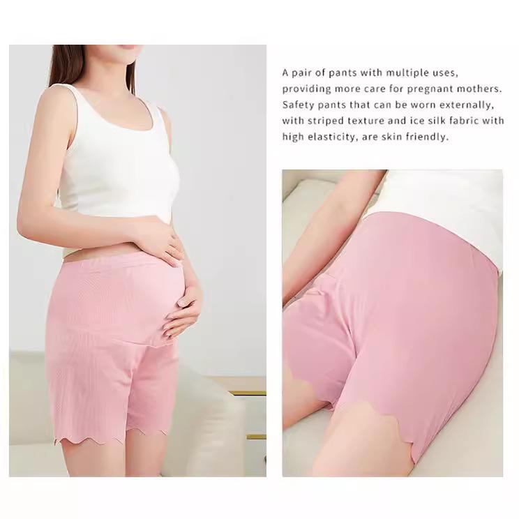 Женские летние шорты-безопасности из рубчатого волнистого ледяного шелка - Не скручивающийся край, Защита от просвечивания, Можно носить на улице