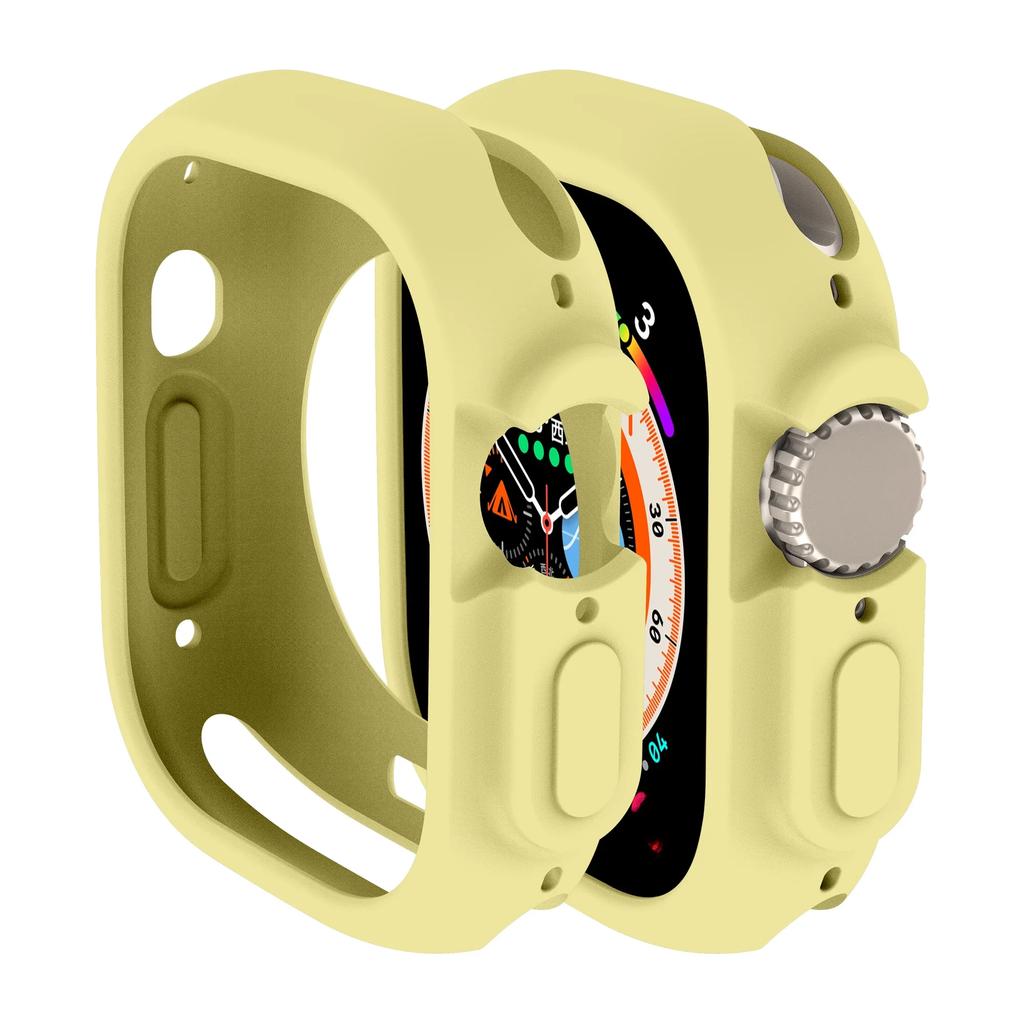 Мягкий силиконовый чехол для Apple Watch 9 8 Ultra 49 мм 45 мм Защитная крышка Для iWatch серии 7 6 5 4 SE 40 44 41 мм Бампер