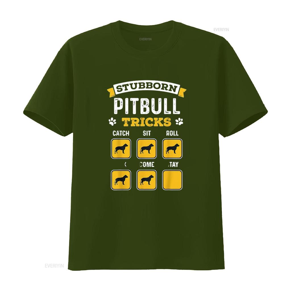 Stubborn Pitbull Tricks Funny s for Dog Owner Womens T Shirt Black XL vintage Washed Stylish Soft Stretched graphic Comfortable