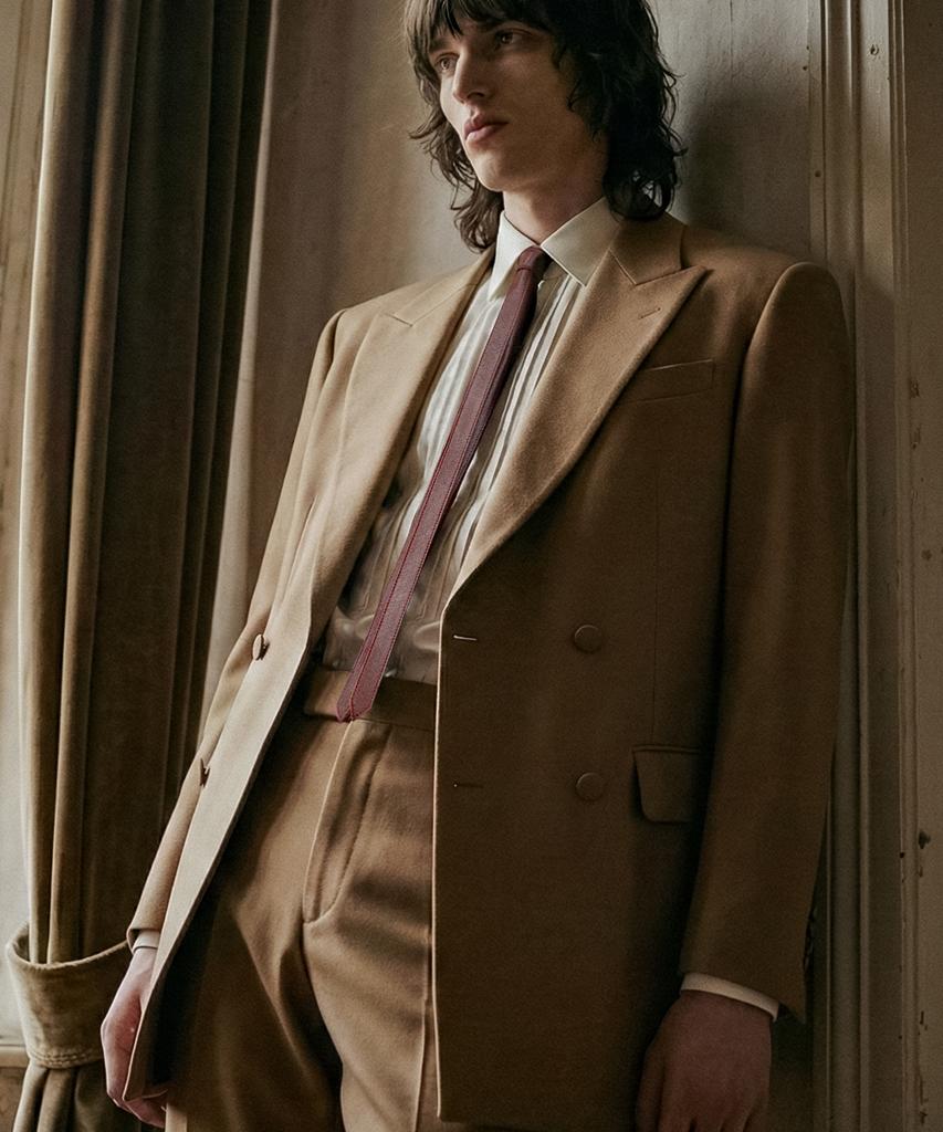 Untage Wool Double-Breasted Jacket [Camel(Unisex)]_Uth-Fb77