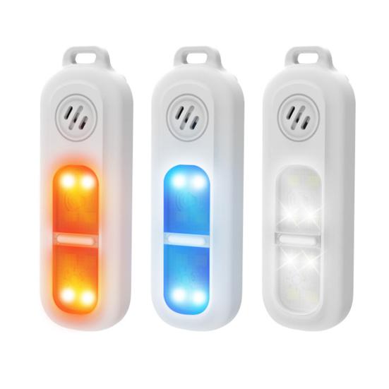 Outdoor Night Running Tri-Color Light Women Personal Safety Alarm Light USB Rechargeable 130dB Emergency Alarm Keychain LED Flashlight