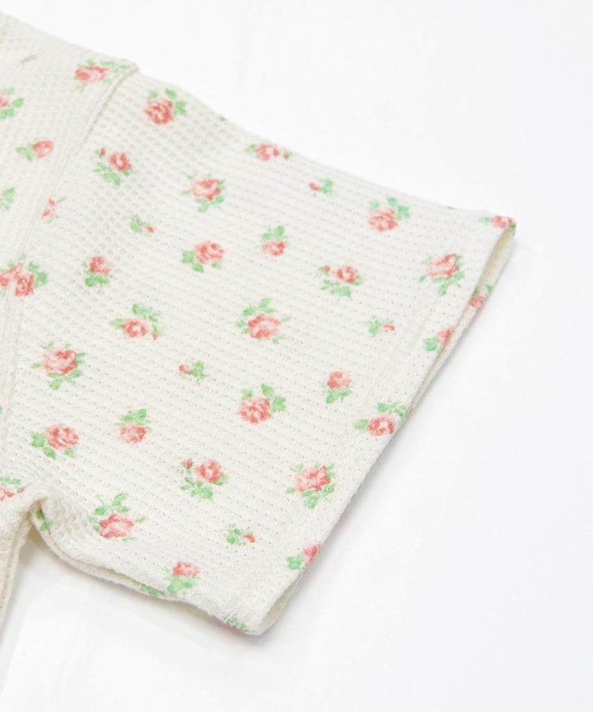 Pajama Set Waffle Flower Pattern Short Sleeve Shorts 3P Set Pink [JE Morgan] & Women's