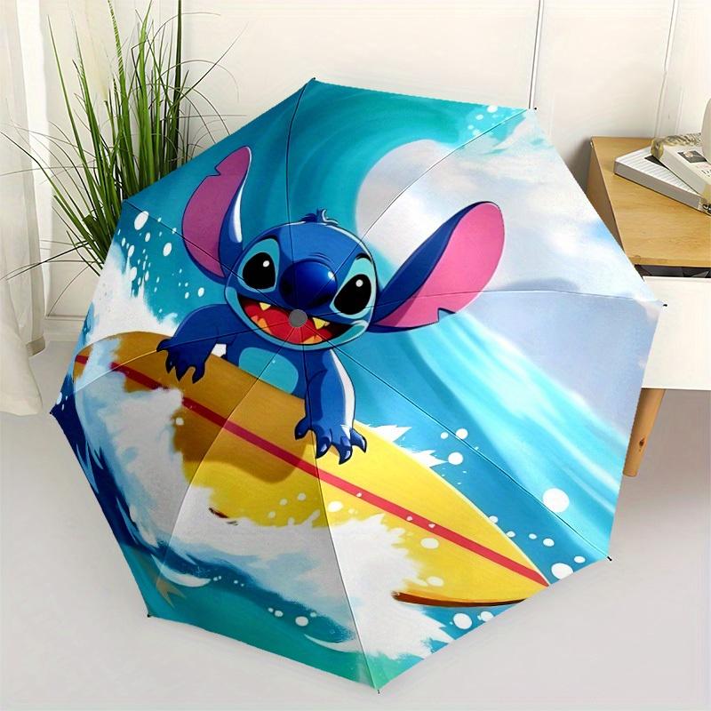 1pc Stitch Surfing Automatic Open/close, All-Season Portable Folding Umbrella, Perfect Gift for Friends y250807035
