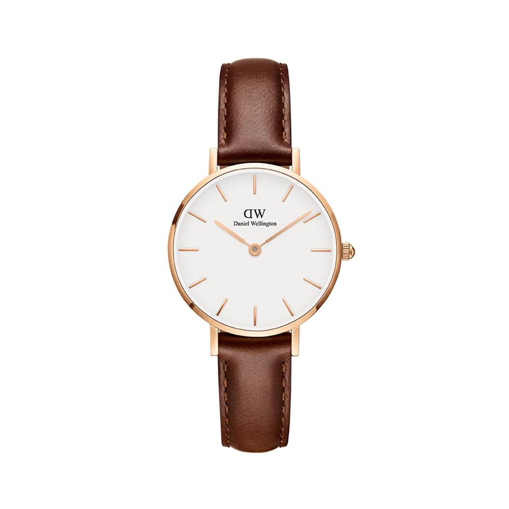 Danielwellingteon Petite St Mawes 2-цветные коричневые женские кожаные часы