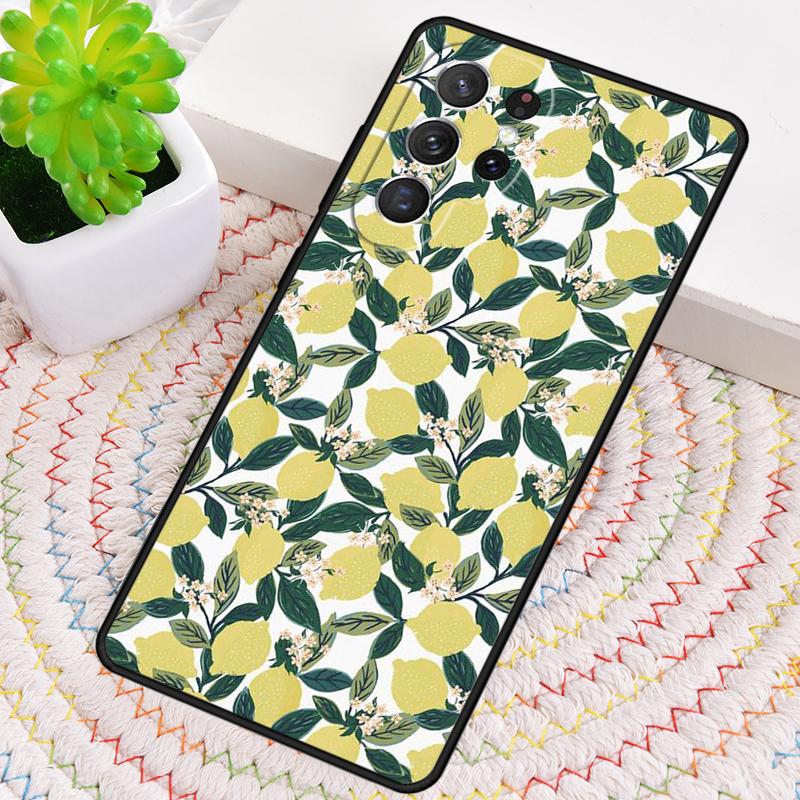 Tropical Summer Fruit Lemon soft TPU Phone Case For Samsung Galaxy note 10 pro S26 S25 S24 S23 S22 Ultra Plus S21 FE S20 Cover