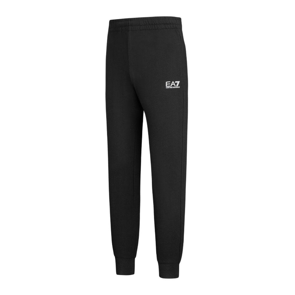 Emporio Armani EA7 Осень/Зима 24 Серия Core Identity Однотонные трикотажные джоггеры с принтом логотипа и манжетами Мужские брюки Черный 8NPP66-PJVRZ-1200
